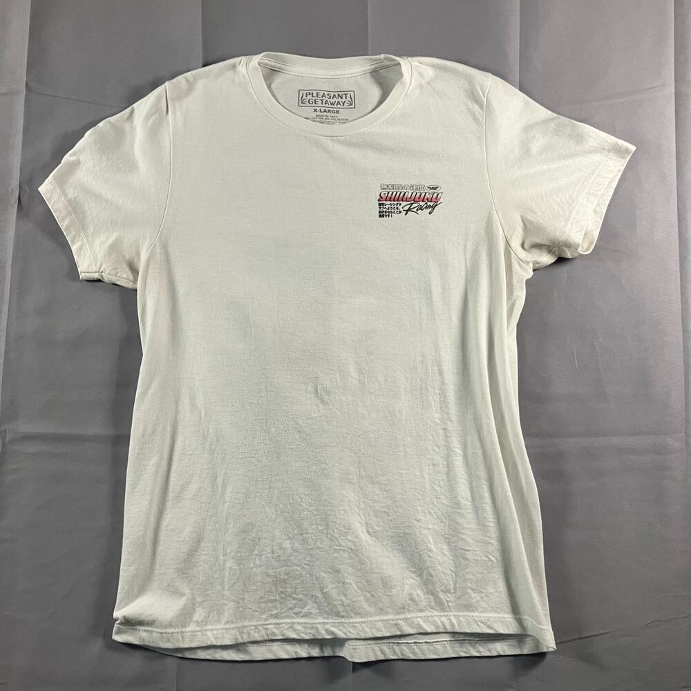 Pleasant Getaway Shinjuku Racing Graphic‎ T-Shirt Kids XL White Car Anime Style